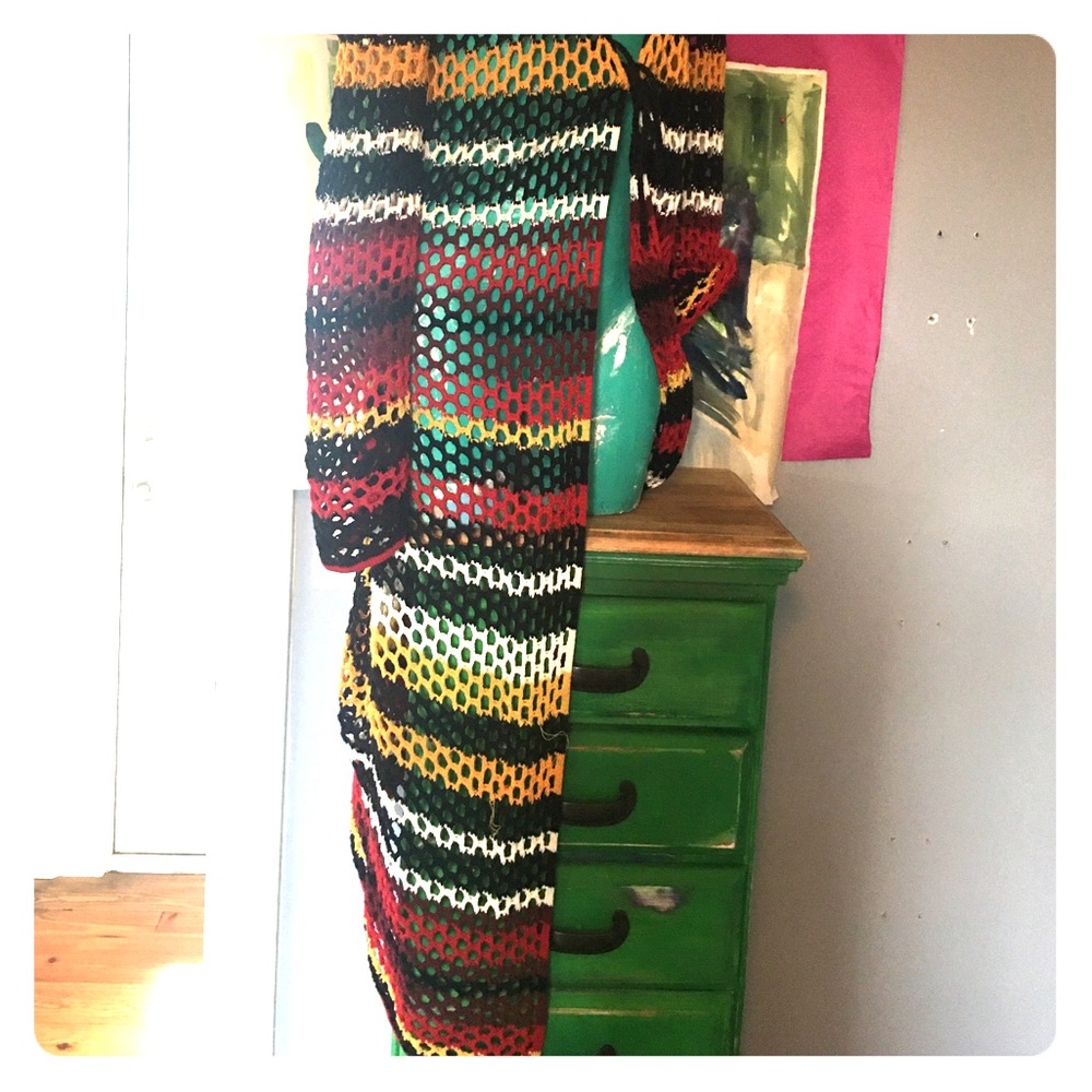 Bohemian crochet  full length cardigan